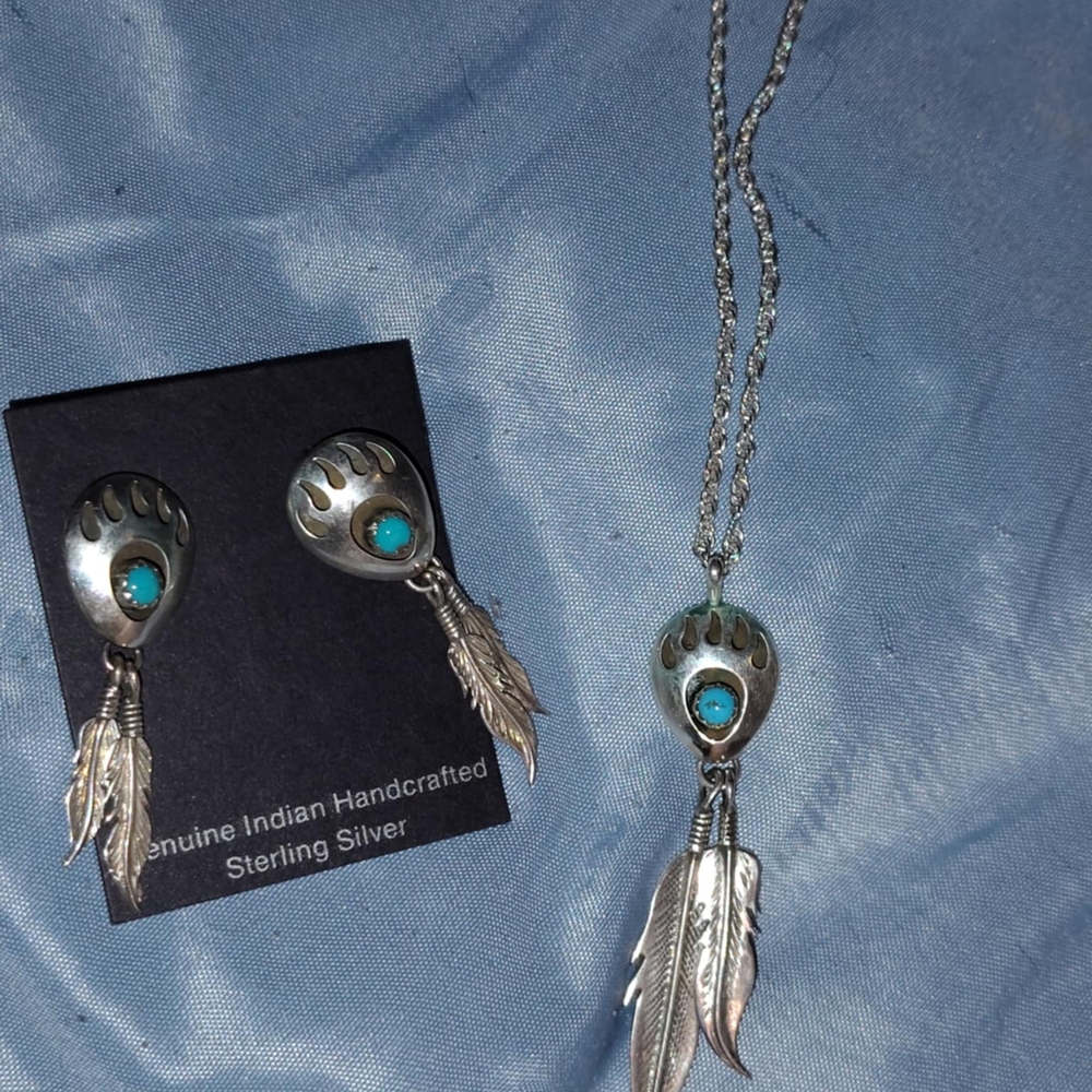 Handcrafted Sterling Silver Turquoise Jewelry Set